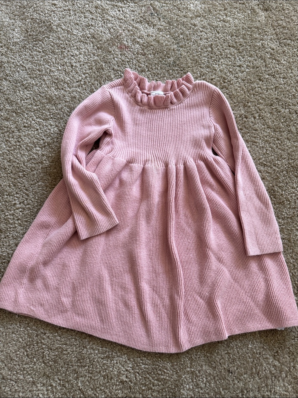 GAP Pink Ruffle Neck Knit Dress